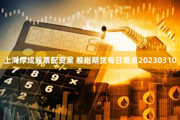 上海厚成股票配资案 股指期货每日观点20230310